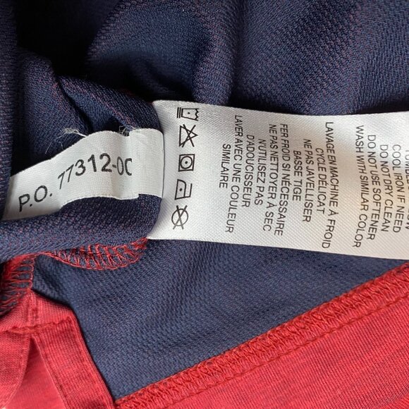 Travis Mathew Mens Polo Shirt Medium Red Pocket Flag Logo Short Sleeve Casual - Picture 9 of 11